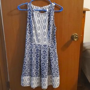Blue and white summer dress